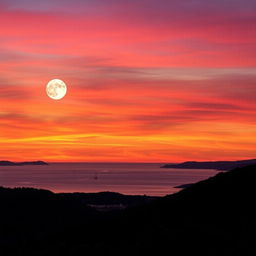 A breathtaking view of a Whangarei sunset, with vibrant hues of orange, pink, and purple painting the sky