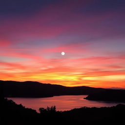 A breathtaking view of a Whangarei sunset, with vibrant hues of orange, pink, and purple painting the sky