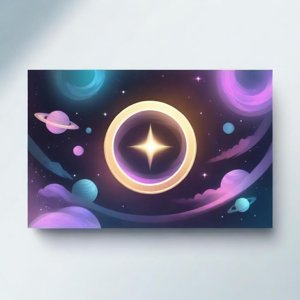 Create a banner design with the word 'COSMOFACTOR' prominently in the centre, enveloped by a cosmic, mysterious, and mystical theme, rendered realistically.