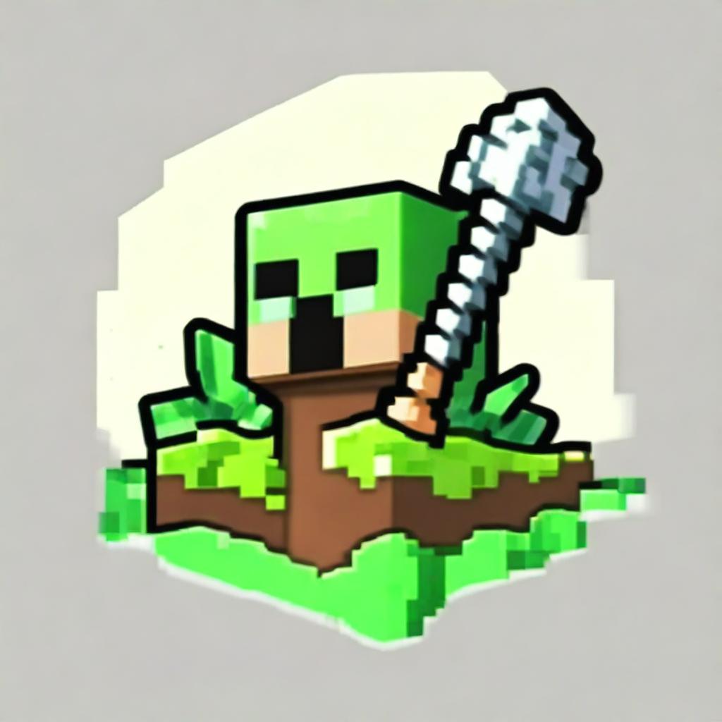 A profile picture featuring Minecraft-themed elements such as pickaxe, blocky terrain, and creepers, in a cool and eye-catching design perfect for a gaming YouTube channel.