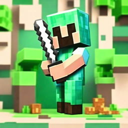 A profile picture featuring Minecraft-themed elements such as pickaxe, blocky terrain, and creepers, in a cool and eye-catching design perfect for a gaming YouTube channel.