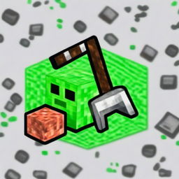 A profile picture featuring Minecraft-themed elements such as pickaxe, blocky terrain, and creepers, in a cool and eye-catching design perfect for a gaming YouTube channel.