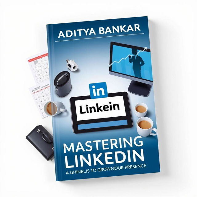 A professional book cover design for the author Aditya Bankar's new book titled "Mastering LinkedIn: A Comprehensive Guide to Growing Your Presence