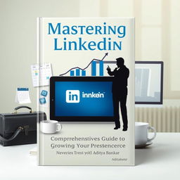 A professional book cover design for the author Aditya Bankar's new book titled "Mastering LinkedIn: A Comprehensive Guide to Growing Your Presence