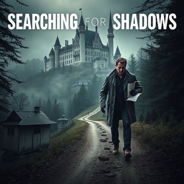 A mystery movie poster for 'Searching for Shadows'