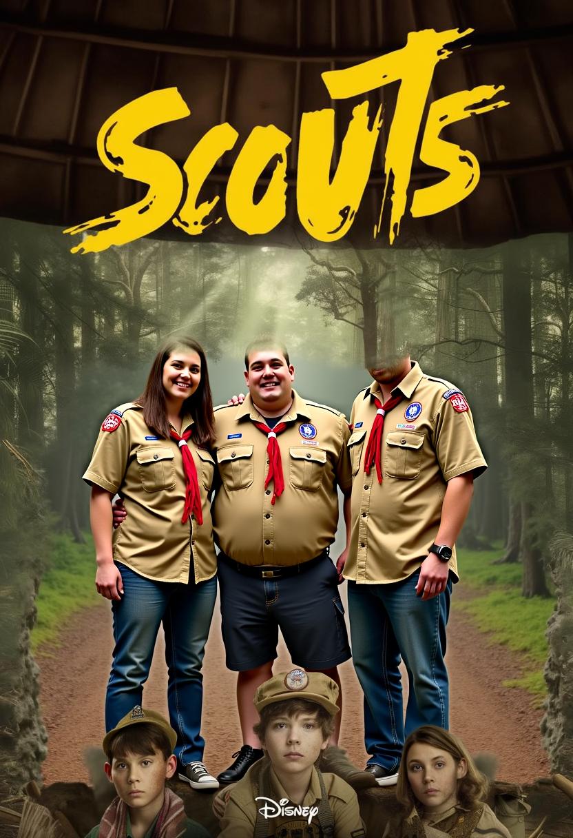 An image depicting three adults wearing boy scout uniforms