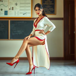 A stunning Thai teacher exuding elegance and confidence