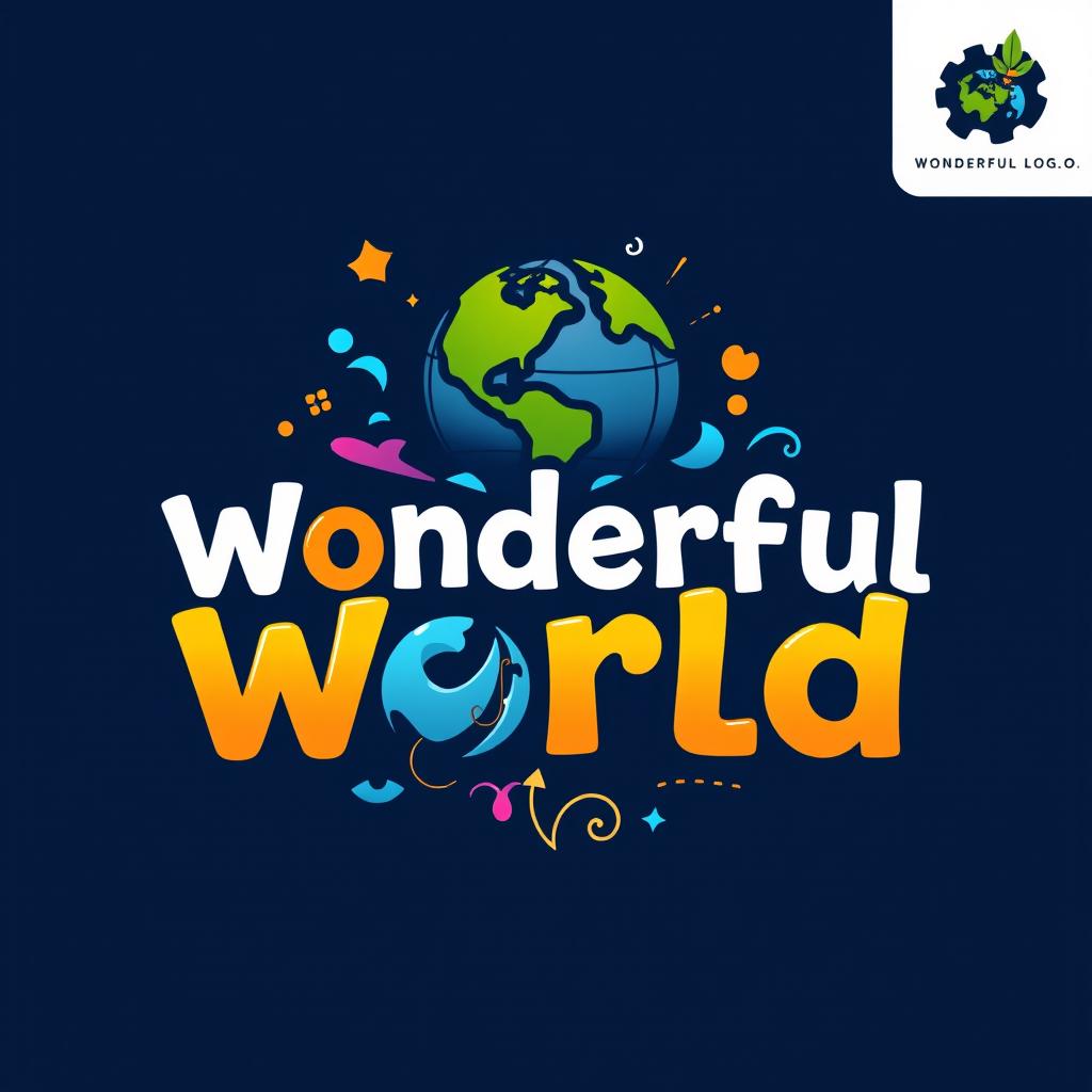a captivating and imaginative logo design for a brand named "Wonderful World"