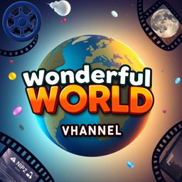 a captivating promotional image for the "Wonderful World Videos Channel