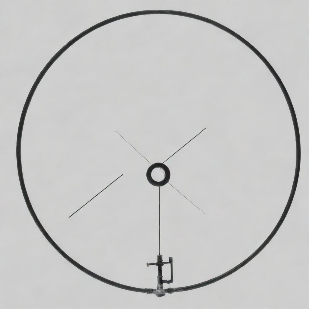 An educational diagram of a simple loop antenna, clearly labeled to highlight its basic structure, key components including the conductive loop, and optional capacitor for tuning.