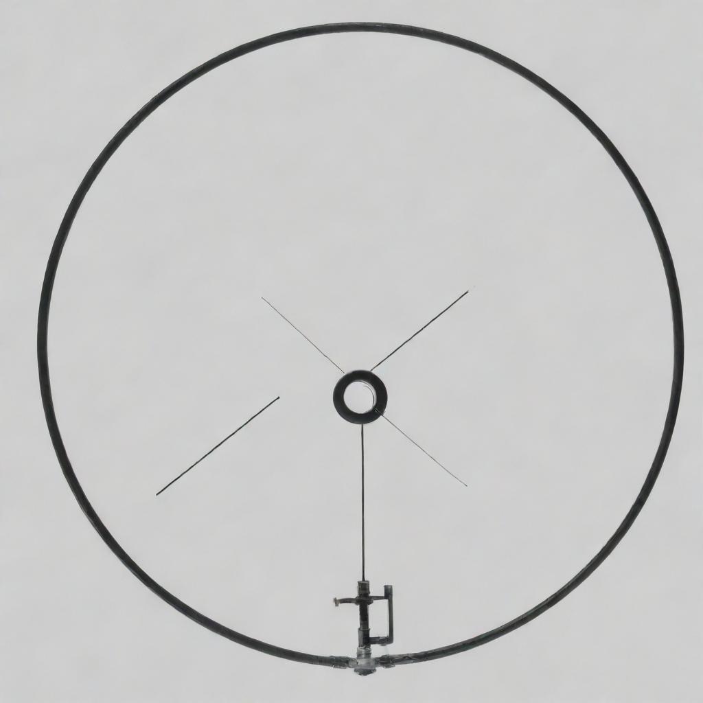 An educational diagram of a simple loop antenna, clearly labeled to highlight its basic structure, key components including the conductive loop, and optional capacitor for tuning.