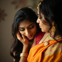 beautiful Indian woman engaging in an intimate and passionate scene