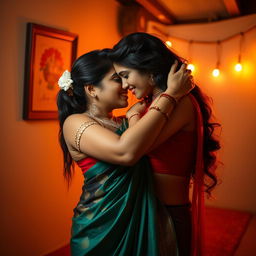 beautiful Indian woman engaging in an intimate and passionate scene