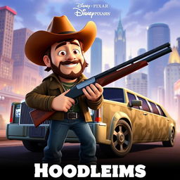 A Disney Pixar-style movie poster for a fictional film titled 'Hoodlems'