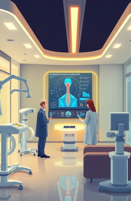 An illustration depicting the revolutionary role of artificial intelligence in treating sciatica