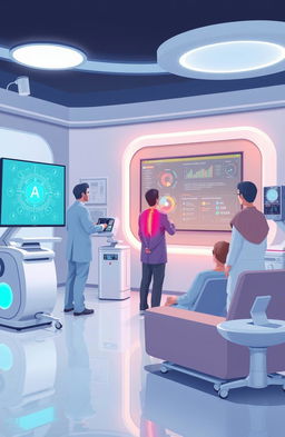 An illustration depicting the revolutionary role of artificial intelligence in treating sciatica