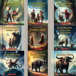 A series of 10 imaginative and diverse book covers for the story titled "Jumudhuling Mahesa Suro