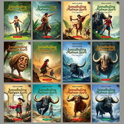 A series of 10 imaginative and diverse book covers for the story titled "Jumudhuling Mahesa Suro