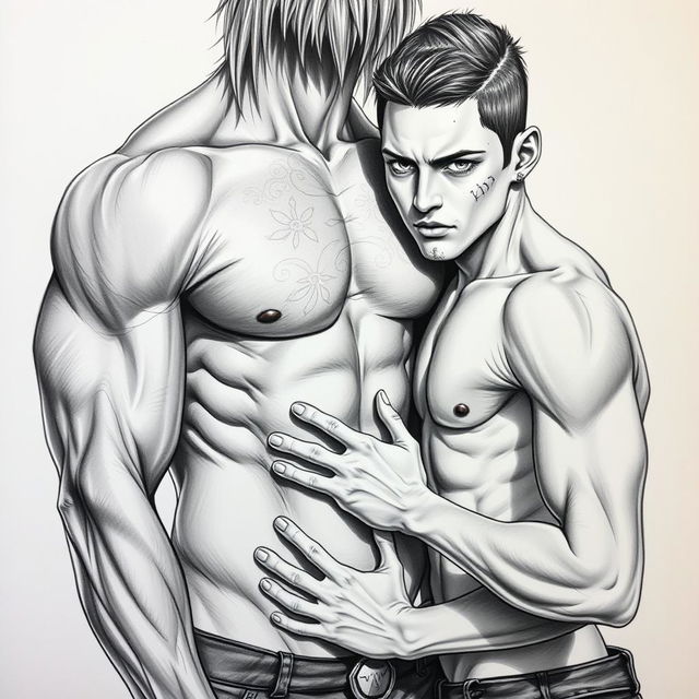 Realistic drawing of two men