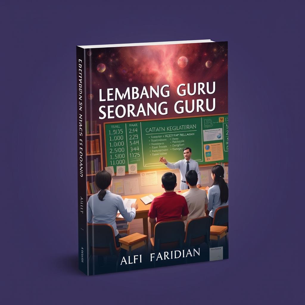 A captivating book cover design for 'Lembana Seorang Guru: Catatan kegiatan Pembelajaran' by Alfi Faridian