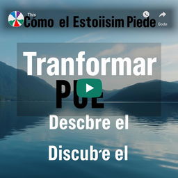 Create an attractive and visually striking YouTube thumbnail for the video titled "Cómo el Estoicismo Puede"