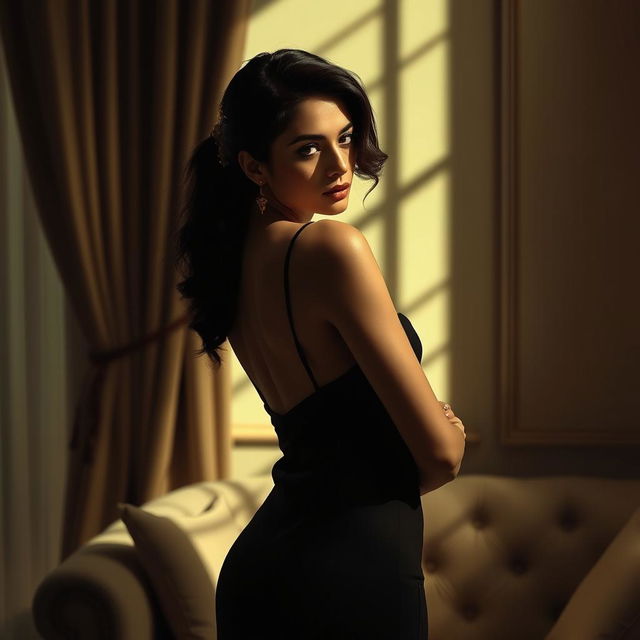 A tasteful and artistic representation of a woman inspired by Kriti Sanon