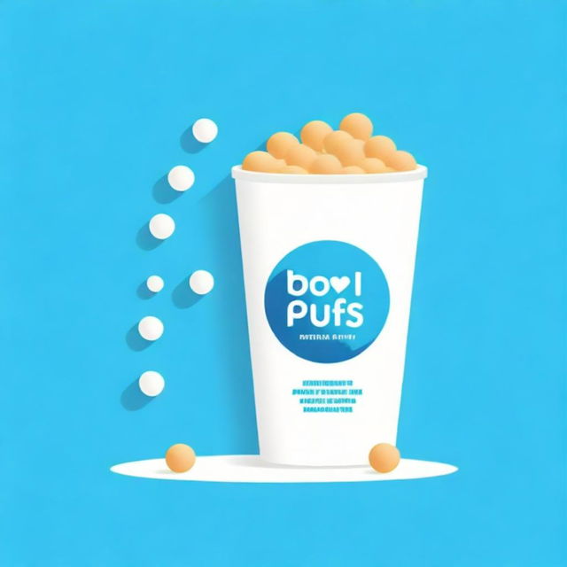 A logo featuring Sam Sulek designed stylishly, placed against a vivid blue background, with a box of protein puffs cereal in the foreground.