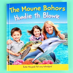 A vibrant and lively book cover featuring a young boy and girl, each accompanied by their mothers who are biologists