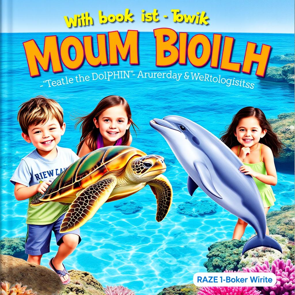 A vibrant and lively book cover featuring a young boy and girl, each accompanied by their mothers who are biologists