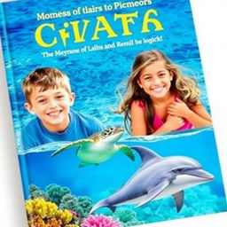 A vibrant and lively book cover featuring a young boy and girl, each accompanied by their mothers who are biologists