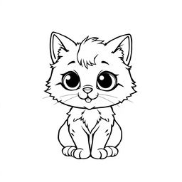 An adorable cat outline drawing designed specifically for coloring