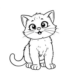 An adorable cat outline drawing designed specifically for coloring