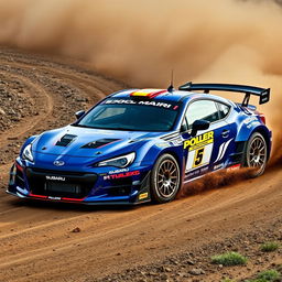 A 2022 Subaru BRZ GT300 rally car, designed for maximum performance and visual impact on challenging tracks