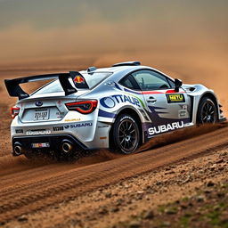 A 2022 Subaru BRZ GT300 rally car, designed for maximum performance and visual impact on challenging tracks