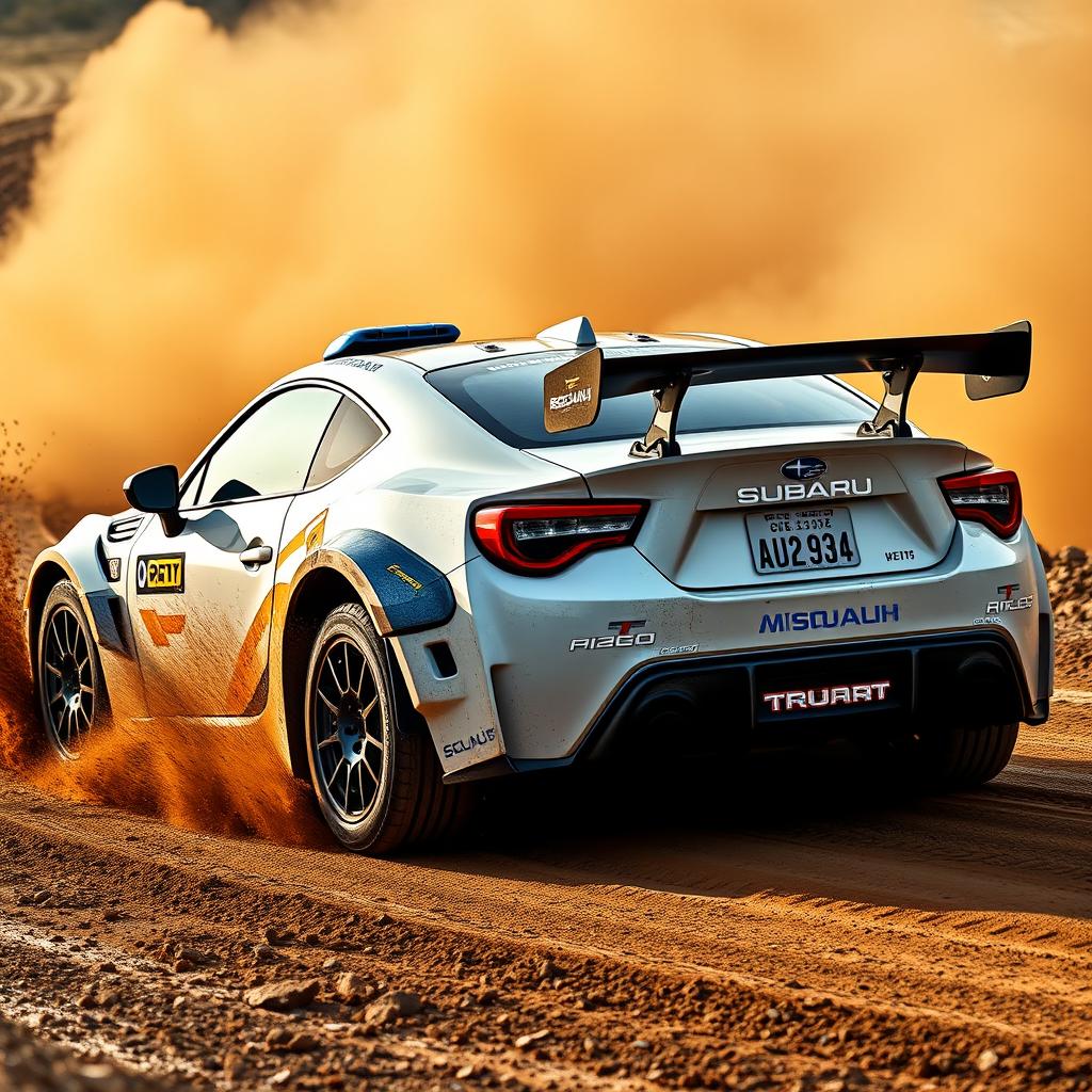 A 2022 Subaru BRZ GT300 rally car, designed for maximum performance and visual impact on challenging tracks