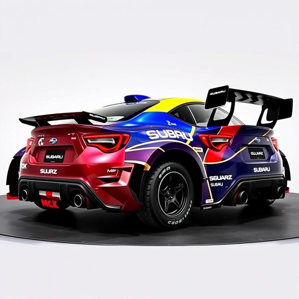 The 2024 Subaru BRZ ZD8 GT300 rally car displayed in all its glory, showcasing cutting-edge rally racing design and engineering