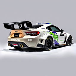 The 2024 Subaru BRZ ZD8 GT300 rally car displayed in all its glory, showcasing cutting-edge rally racing design and engineering