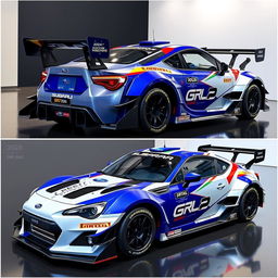 The 2024 Subaru BRZ ZD8 GT300 rally car displayed in all its glory, showcasing cutting-edge rally racing design and engineering