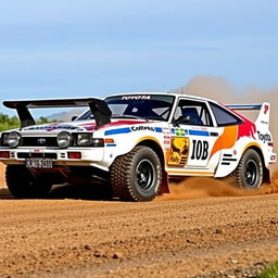 A Toyota Celica T230 GT300 rally car, embodying the spirit of rally racing