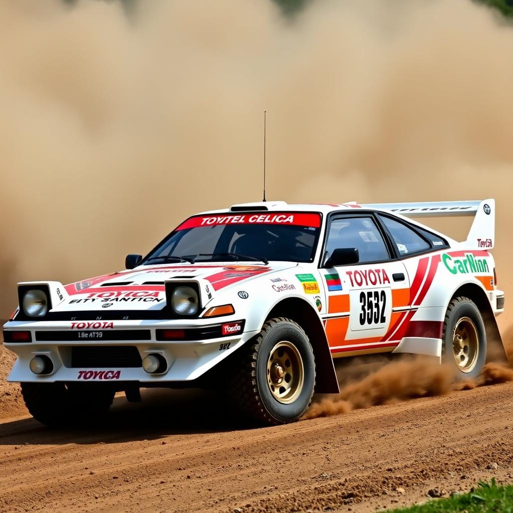 A Toyota Celica T230 GT300 rally car, embodying the spirit of rally racing