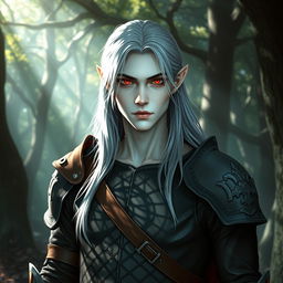 A 22-year-old male half-elf, standing at 1