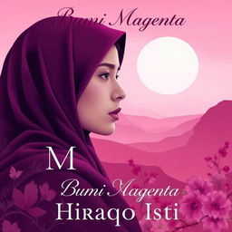 Aesthetic and unique novel cover featuring a main character who is a woman wearing a hijab, symbolizing mystery and elegance