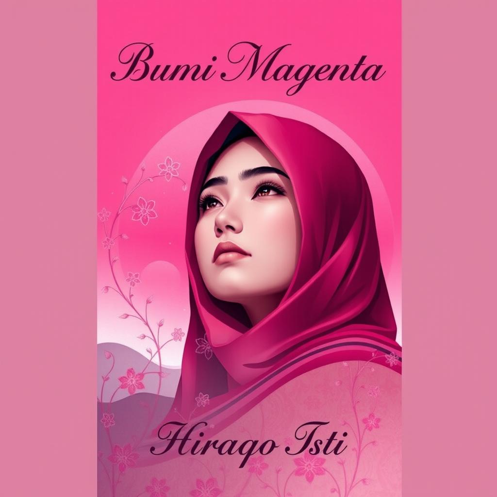 Aesthetic and unique novel cover featuring a main character who is a woman wearing a hijab, symbolizing mystery and elegance