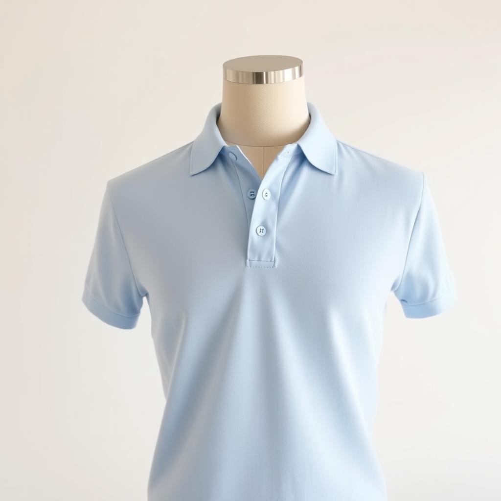 A classic, comfortable polo t-shirt with a neatly folded collar and subtle buttons, made from breathable cotton material