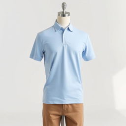 A classic, comfortable polo t-shirt with a neatly folded collar and subtle buttons, made from breathable cotton material