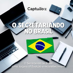 A professional and realistic cover for a book titled 'Capítulo 1: O Secretariado no Brasil: Uma Jornada de Evolução e Reconhecimento'