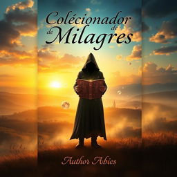 A captivating book cover design for a novel titled "Colecionador de Milagres"