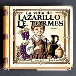 Create a book cover for 'La vida de Lazarillo de Tormes' focusing on paratext and paratextual elements