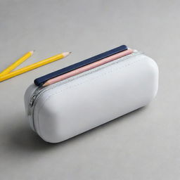 Design a sleek and smart pencil case featuring innovative storage spaces and compartments. Incorporate modern aesthetics and materials for a futuristic feel.