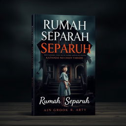 A captivating novel cover design for the book titled 'Rumah Separuh' by author R